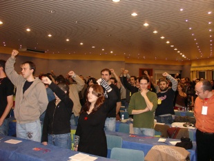 Unha imaxe das delegacións asistentes e dos militantes